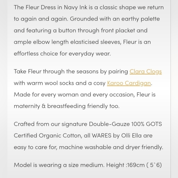 Ollie Ella Wares organic cotton (maternity) smock dress, BNWT - Picture 9 of 10